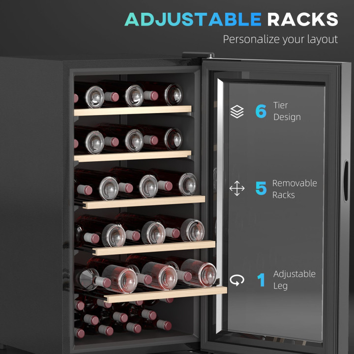 HOMCOM 41-Bottle Wine Fridge | 91L, Touch Screen — Black