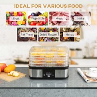 HOMCOM 5-Tier voedseldroger | 245W, LCD, Timer — Zwart