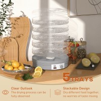 HOMCOM 5-Déshydrateur alimentaire à étages | 245W, Température réglable — Gris
