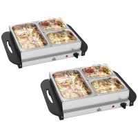 HOMCOM Elektrisk Buffetserver Sæt af 2 | 4.5L, 3 Bakker