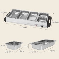 HOMCOM 5-Tray Electric Buffet Food Warmer | 300W
