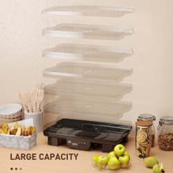 HOMCOM 40-70℃ Fødevare dehydrator med seks bakker - Sort