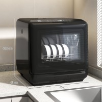 HOMCOM 6L Vijf-Mode Tafelmodel Afwasmachine - Zwart