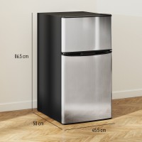 HOMCOM 88L Frigorífico con Congelador Bajo Encimera — Negro y Plata