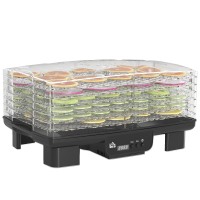 HOMCOM 40-70℃ Six-Tray Food Dehydrator - Black