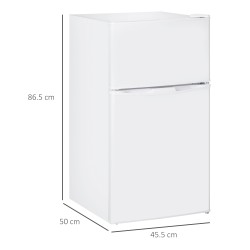 HOMCOM 88L Réfrigérateur-congélateur sous plan de travail | 3-Star — Blanc