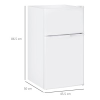 HOMCOM 88L Réfrigérateur-congélateur sous plan de travail | 3-Star — Blanc