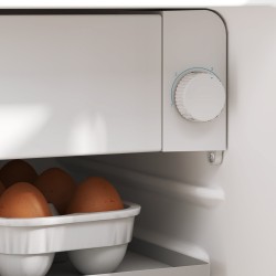 HOMCOM 46 Litre Lockable Countertop Fridge - Cream White