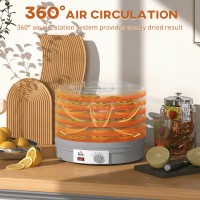HOMCOM 5-Tier Food Dehydrator | 245W, Justerbar temp — Grå