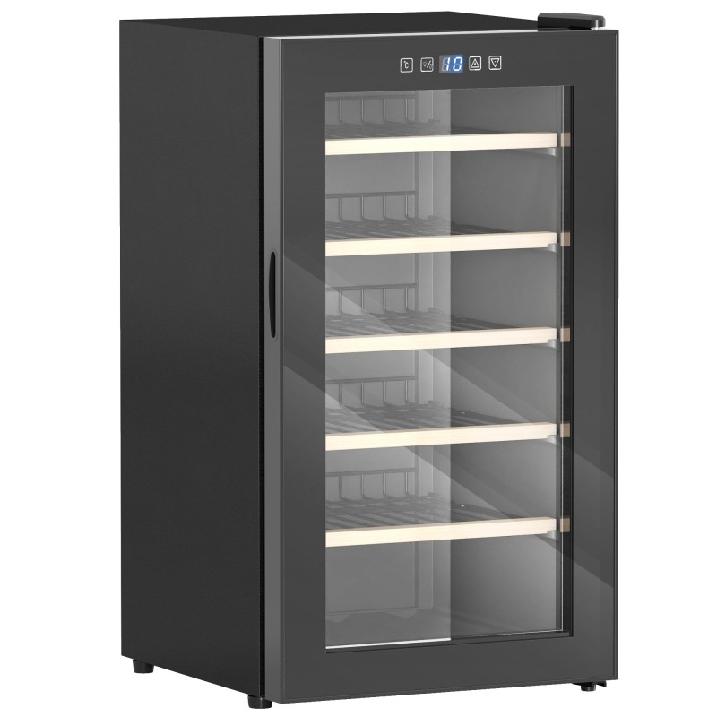HOMCOM 41-Bottle Wine Fridge | 91L, Touch Screen — Black