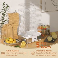 HOMCOM 5-Tier voedseldroger | 245W, LCD, Timer — Zwart