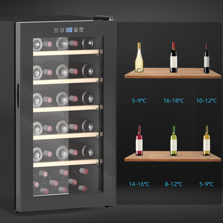 HOMCOM 41-Bottle Wine Fridge | 91L, Touch Screen — Black