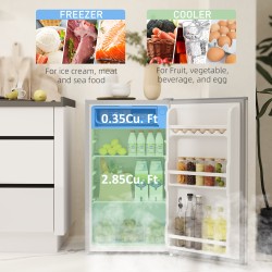 HOMCOM 91L Fritstående under-bord køleskab med lås - Grå