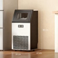 HOMCOM Commerciële ijsmachine | 45kg/dag, 11kg opslag