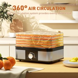 HOMCOM 5-Tier Mattørker | 245W, Justerbar Temp — Svart