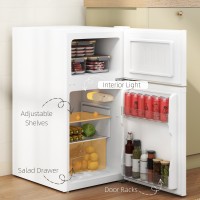 HOMCOM 88L Réfrigérateur-congélateur sous plan de travail | 3-Star — Blanc