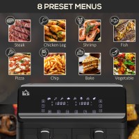 HOMCOM 8L Friteuse à air à double panier | 8-avec-1, 2500W, Fin synchronisée