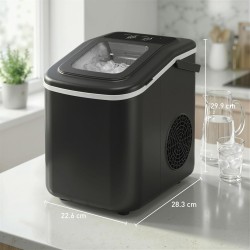Macchina per il ghiaccio da banco HOMCOM | 9 Cubetti/7min, 2 Dimensioni — Nero