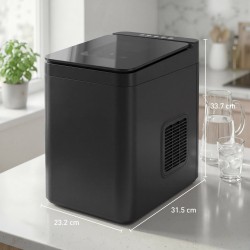 HOMCOM Compacte aanrecht ijsmachine | Zelfreinigend — Zwart
