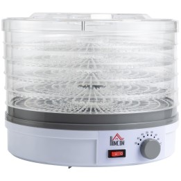 HOMCOM 5-Tier Food Dehydrator | 245W, Adjustable Temp — White