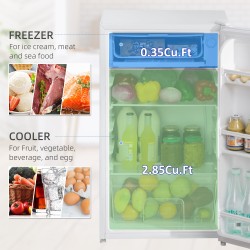 HOMCOM 91L Under-Counter Fridge | Reversible Door — White