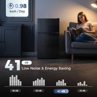HOMCOM 88L Frigorífico con Congelador Bajo Encimera | 3-Star — Negro
