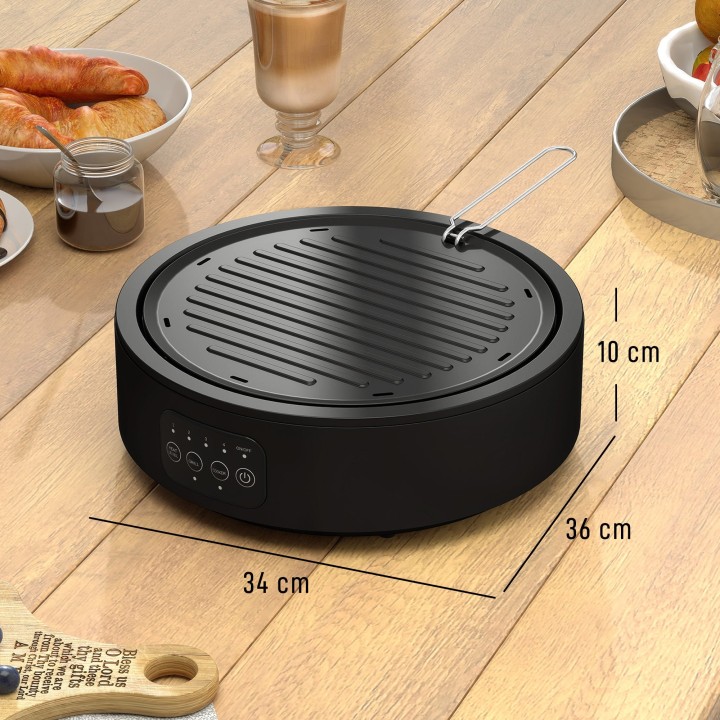 HOMCOM Electric Ceramic Hob & Grill Plate | 36cm, 4 Levels