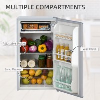 HOMCOM 91L Under-Counter Fridge Freezer | 47.5cm — Grey