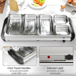 HOMCOM 5-Tray Electric Buffet Food Warmer | 300W