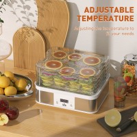 HOMCOM 5-Tier voedseldroger | 245W, LCD, Timer — Zwart