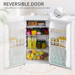 HOMCOM 91L Under-Counter Fridge | Reversible Door — White