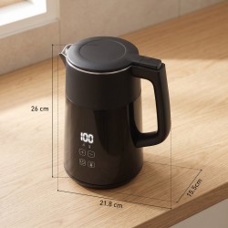Bouilloire électrique HOMCOM | 1.7L, 3kW, Strix, LED — Noir
