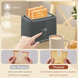 HOMCOM Digital Elkedel & 2-Skive Brødrister Sæt | LED Touch — Beige