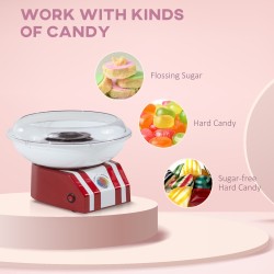 HOMCOM Candy Floss Machine | Retro Cotton Candy Maker — Red