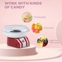 HOMCOM Candy Floss Machine | Retro Cotton Candy Maker — Red