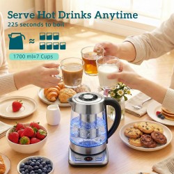 HOMCOM Elektrischer Wasserkocher | 1.7L, 3kW, Strix, Teesieb