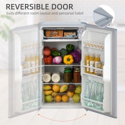 HOMCOM 91L Under-Counter Fridge Freezer | 47.5cm — Grey
