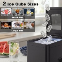 HOMCOM Compacte aanrecht ijsmachine | Zelfreinigend — Zwart