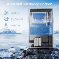 HOMCOM Commercial Ice Maker | 45kg/Day, Under-Counter — Silver