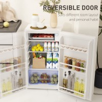 HOMCOM 91L Freistehender Unterbau-Kühlschrank mit Schloss – Weiß