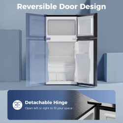 HOMCOM 88L Frigorífico con Congelador Bajo Encimera | 3-Star — Negro