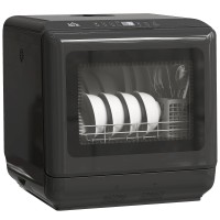 HOMCOM 6L Lavavajillas de sobremesa de cinco modos - Negro