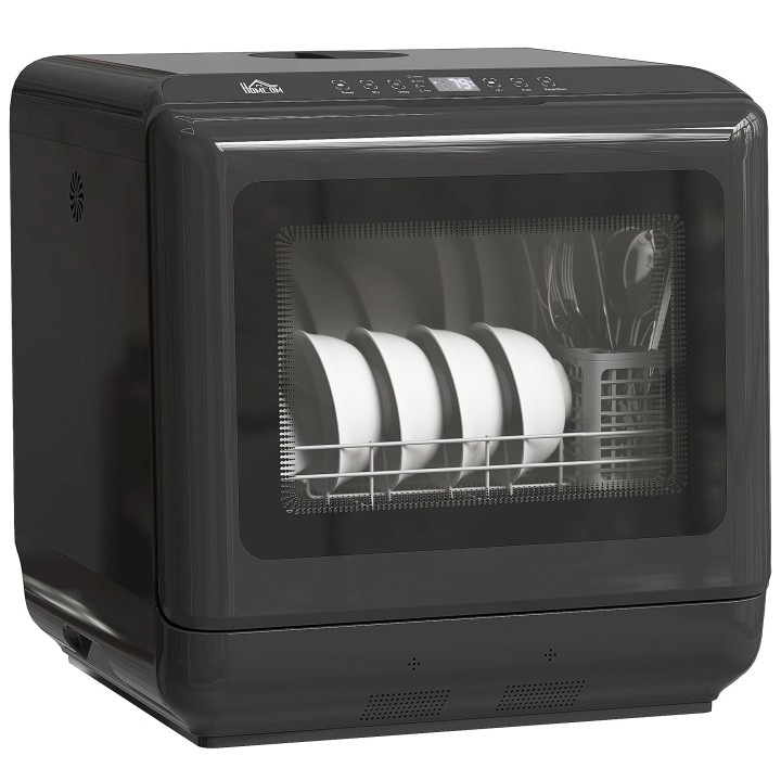 HOMCOM 6L Five-Mode Tabletop Dishwasher - Black