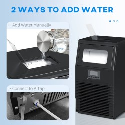 HOMCOM Commercial Ice Maker with 4kg Ice Storage - Black
