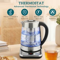 HOMCOM Elektrisk Vattenkokare | 1.7L, 3kW, Strix, Teinfuserare