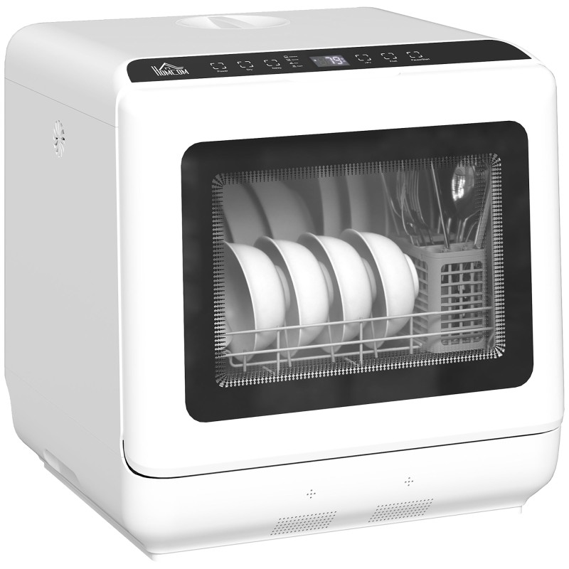 HOMCOM 6L Lave-vaisselle de comptoir à cinq modes - Blanc