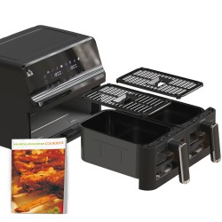 HOMCOM 8L Dobbelt kurv airfryer | 8-i-1, 2500W, Synkroniser færdig