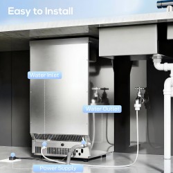 HOMCOM Gewerblicher Eiswürfelbereiter | 36kg/Tag, Unterbau – Silber