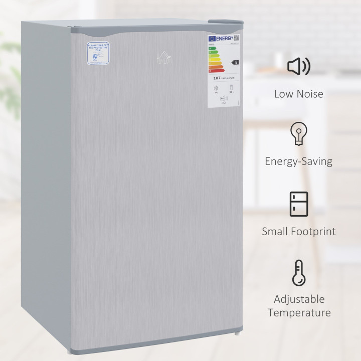 HOMCOM 91L Under-Counter Fridge Freezer | 47.5cm — Grey