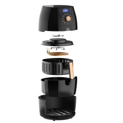 HOMCOM 5.5L Heteluchtfriteuse | 1700W, Digitaal display, 80–200°C